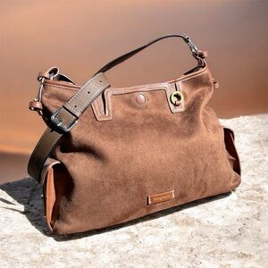 Songmont Medium Yore Hobo Bag in Sandal Suede